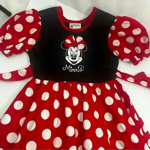 Disney Minnie Mouse Dress Up Costume Disney Parks Disneyland Red Polka Dot Small